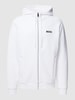 BOSS Green Sweatjacke mit Label-Stitching Modell 'Saggy' Weiß