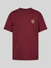 Tommy Jeans T-Shirt mit Label-Stitching und Rundhalsausschnitt Bordeaux