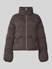 Jake*s Casual Loose Fit Steppjacke mit Stehkragen Dunkelbraun