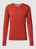 Tom Tailor Gebreide pullover met labelstitching, model 'BASIC' Rood