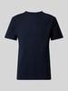 SELECTED HOMME T-Shirt mit geripptem Rundhalsausschnitt Modell 'SANDER' Marine