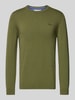 s.Oliver RED LABEL Regular fit gebreide pullover van zuiver katoen Olijfgroen