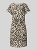 ZABAIONE Minikleid aus Leinen-Mix mit Rundhalsausschnitt Beige