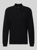 BOSS Orange Regular fit poloshirt van katoenmix, model 'PETEMPESTOLONG' Zwart