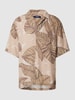 Jack & Jones Premium Vrijetijdsoverhemd met linnen en all-over print, model 'BLUREX' Beige