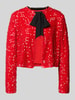 Marc Cain Regular fit blazer met pailletten en strik Rood