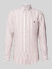 Polo Ralph Lauren Custom Fit Leinenhemd mit Streifenmuster Khaki