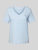 Gant T-shirt met labelstitching Lichtblauw