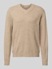 Only & Sons Relaxed Fit Strickpullover mit V-Ausschnitt Modell 'MOVE' Beige