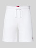HUGO Regular Fit Sweatshorts aus Baumwoll-Mix Modell 'AUSTIN' Weiss