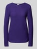 Tom Tailor Regular Fit Strickpullover aus reiner Baumwolle mit gerollten Abschlüssen Violett