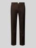 Brax Slim fit broek met achterzakken, model 'Fabio' Donkerbruin