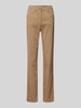 Raphaela By Brax Regular fit broek met riemlussen, model 'Laura New' Camel