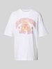 Review Oversized T-Shirt mit Label-Print Weiss