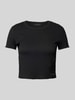 Guess Cropped T-Shirt in unifarbenem Design Black