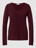 Christian Berg Woman Strickpullover aus Kaschmir mit V-Ausschnitt Bordeaux Rot