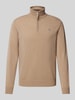 Gant Strickpullover mit Label-Stitching Modell 'SUPERFINE' Sand Melange