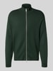SELECTED HOMME Relaxed fit gebreid jack van viscosemix, model 'TELLER' Donkergroen