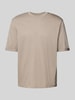ARMANI EXCHANGE T-shirt met geribde ronde hals Beige