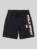 Polo Sport Regular fit sweatshorts met labelprint Zwart