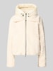 Amber & June Jacke aus Teddyfell mit Zweiwege-Reißverschluss Beige