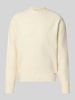REVIEW Sweter z dzianiny o kroju relaxed fit z mieszanki materiałów z dodatkiem bawełny Écru