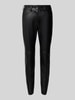 MAC Slim fit stoffen broek in leerlook, 'Vegan' Zwart