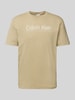 CK Calvin Klein T-Shirt mit Label-Print Beige