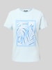comma T-Shirt mit Motiv-Print Rauchblau