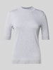 comma Gebreide pullover van viscosemix met 1/2-mouwen Lichtgrijs
