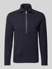 Drykorn Gebreide pullover met korte ritssluiting, model 'MANUELO' Marineblauw