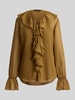 Lauren Ralph Lauren Regular Fit Bluse mit Rüschenkragen Camel