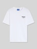 HUGO Blue krój regular fit t-shirt z czystej bawełny model 'NESPTEE' Biały