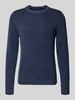 JACK & JONES Slim Fit Strickpullover aus Baumwoll-Mix Modell 'DOVER' Marine