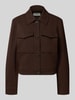 s.Oliver RED LABEL Regular fit overhemdjack met met viscose Donkerbruin