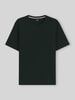 BOSS t-shirt o kroju regular fit z mieszanka bawełny model 'WAFFLE' Ciemnozielony