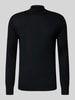 Christian Berg Men Gebreide pullover van een mix van merinowol met opstaande kraag Zwart
