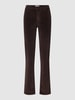 Brax Slim fit jeans in fluweellook, model 'Mary' Chocoladebruin