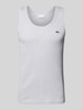 Lacoste Tanktop in Ripp-Optik Hellgrau