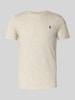 Polo Ralph Lauren Custom slim fit T-shirt met labelstitching Lichtgrijs
