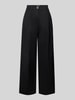 Marc O'Polo Spodnie z zakładkami w pasie i szerokimi nogawkami z mieszanki bawełny Czarny