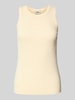 Drykorn Tanktop met ribboorden, model 'OLINA' Ecru