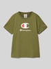 CHAMPION T-Shirt mit Label-Print Oliv