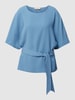MOS MOSH Blusenshirt mit Stoffgürtel Modell 'Rikas' Rauchblau