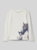 Blue Seven Longsleeve mit Motiv-Print Offwhite