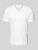 s.Oliver RED LABEL Regular Fit T-Shirt aus reiner Baumwolle mit V-Ausschnitt Weiss