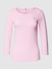 Tommy Hilfiger Shirt met lange mouwen van katoen met labeldetail Roze