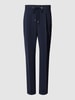 BOSS Slim fit stoffen broek met persplooien, model 'Tariyanah' Donkerblauw