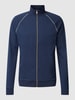 Christian Berg Men Sweatjacke mit Kontrastpaspeln Marine