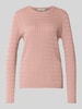Christian Berg Woman Slim gebreide pullover met kabelpatroon Oudroze